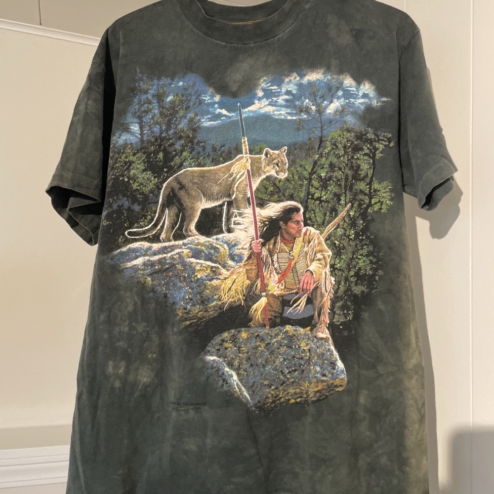 1995 vintage First Nations tee green size large